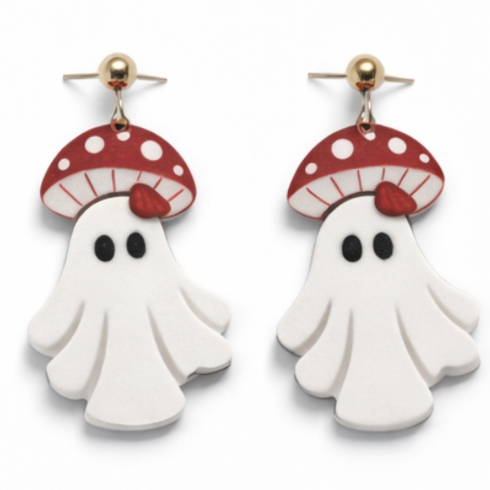 Cute Ghost Mushroom Earrings
